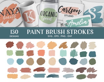 Paint Brush Strokes SVG Bundle: 130 Designs (Digital Download)
