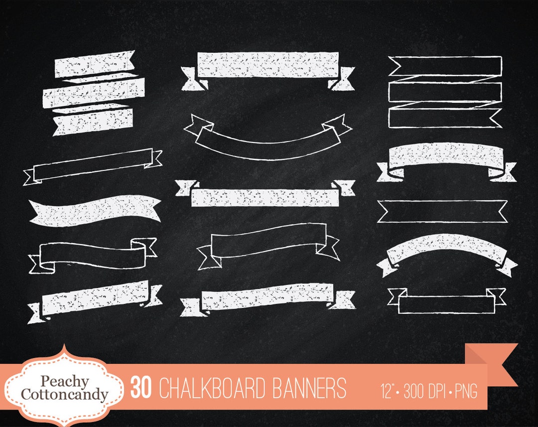 BUY 4 GET 50% OFF 30 Digital Chalkboard Banners Chalk Board - Etsy