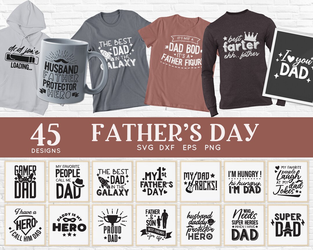 Father's Day SVG Bundle: Dad Shirt Designs, Cricut Cut Files - Etsy
