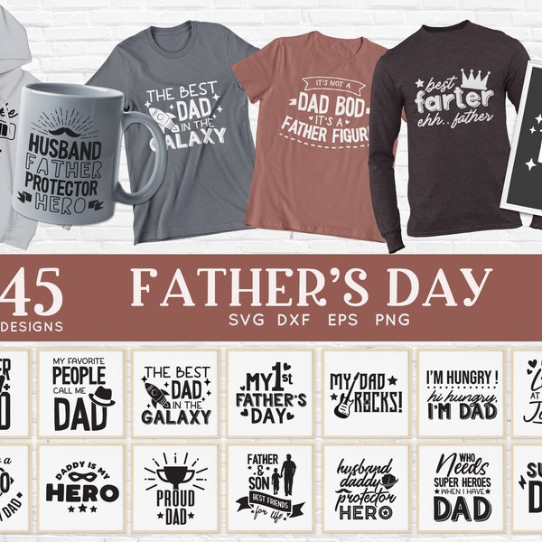 BUY 4 GET 50% OFF Fathers Day svg bundle - fathers day shirts svg - father dad papa svg - best dad fathers day gift svg cut files for cricut