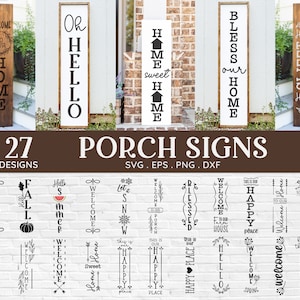 COMPRAR 4 OBTENER 50% DE DESCUENTO en el letrero del porche de la granja svg paquete de signo de bienvenida vertical archivos svg cricut hogar dulce hogar porche signo de bienvenida svg Glowforge