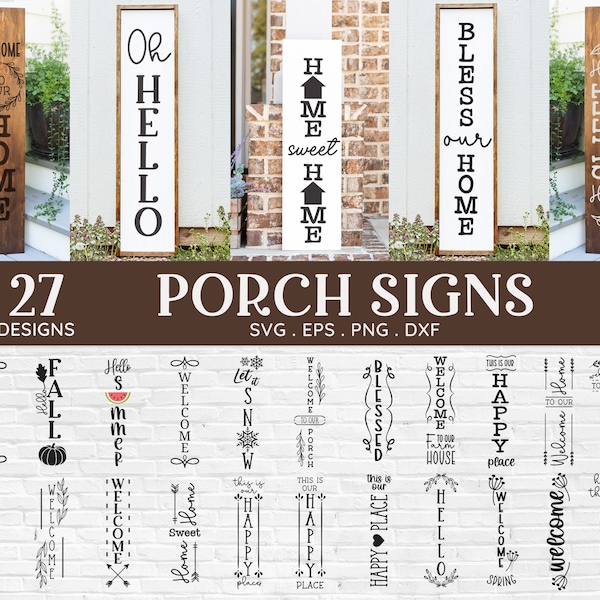 BUY 4 GET 50% OFF Farmhouse porch sign svg bundle vertical welcome sign svg files cricut home sweet home porch welcome sign svg glowforge