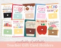 Printable Teacher Appreciation Gift Card Holder: Editable Thank You Cards (PDF) for Holidays Birthdays School End