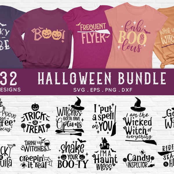 BUY 4 GET 50% OFF Halloween svg bundle - Witch svg witch shirt svg hocus pocus svg - funny halloween shirt svg files for cricut png dxf eps