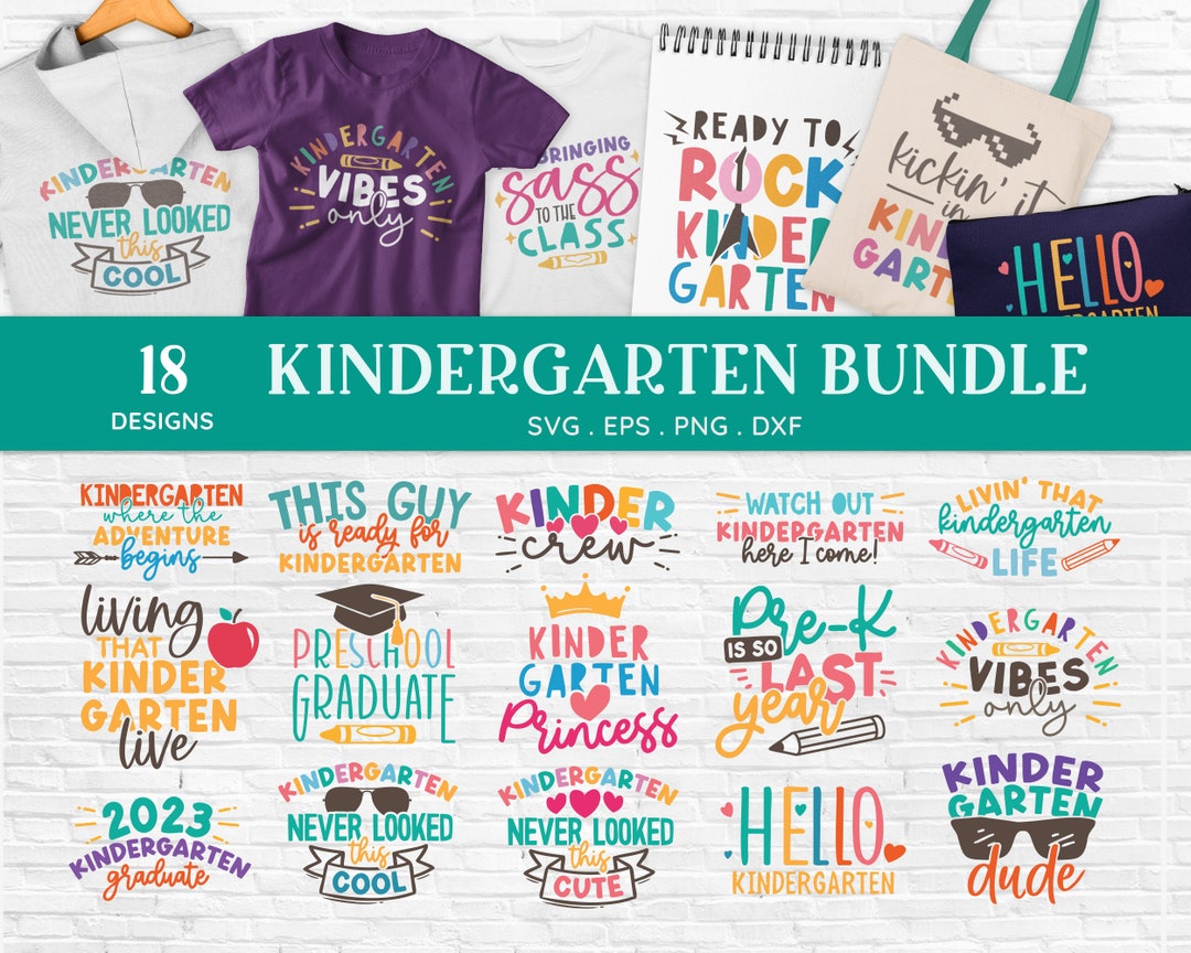 Kindergarten SVG Bundle: 18 Designs for Cricut (digital Download) - Etsy