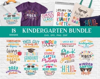 Kindergarten SVG Bundle: 18 Designs for Cricut (Digital Download)