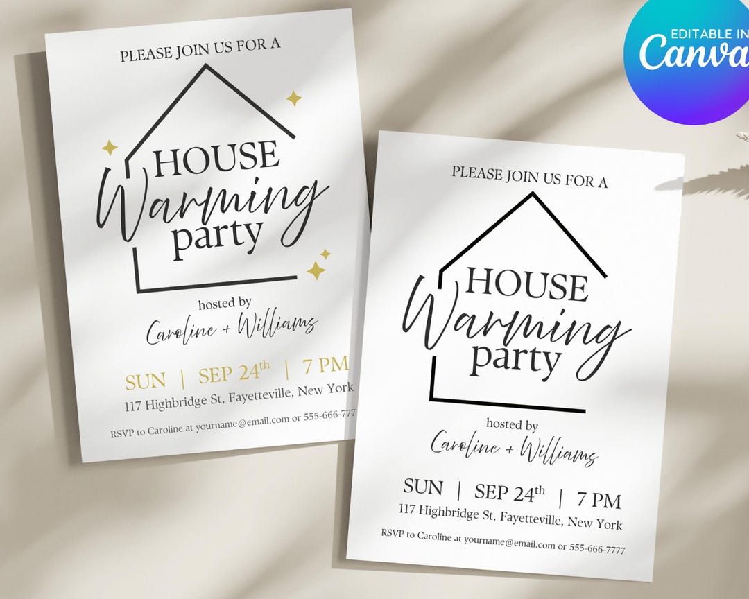 House Warming Invitation Canva Template Editable Printable Housewarming ...