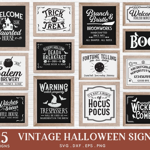 BUY 4 GET 50% OFF Vintage Halloween Decor svg printable halloween signs png hocus pocus svg halloween svg files for cricut glowforge svg