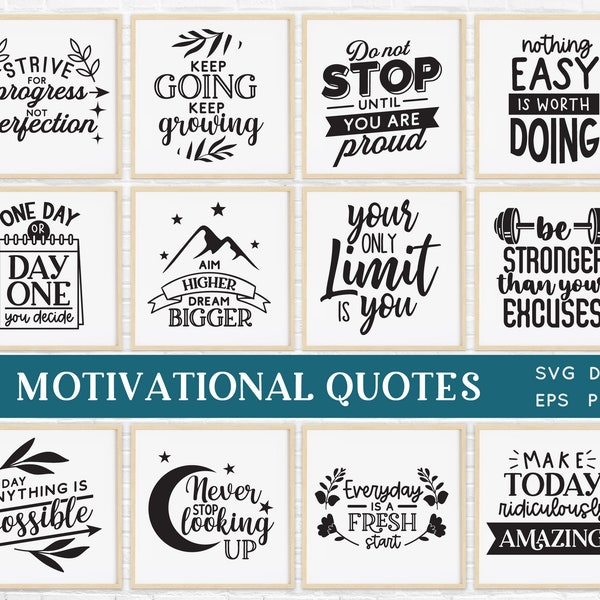 COMPRAR 4 OBTENER 50% DE DESCUENTO Citas motivacionales svg Paquete dxf eps png pdf - Citas inspiradoras svg - cortes svg Refranes motivacionales para cricut