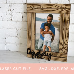 Daddy & Me Wooden Picture Frame SVG Laser Cut File (Digital Download)
