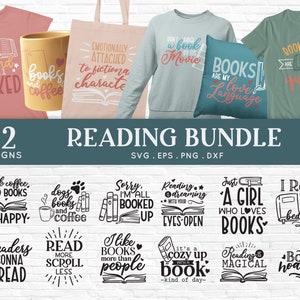 BUY 4 GET 50% OFF Reading svg bundle - Book Lover svg books svg - book worm librarian svg teacher svg smdxf png eps svg cut file for cricut