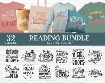 Reading SVG Bundle: Book Lover, Librarian, Teacher Designs (32 Files)