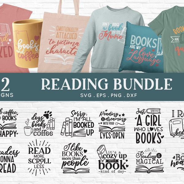 Lesen SVG Bundle: Buchliebhaber, Bibliothekarin, Lehrerin Designs (32 Dateien)