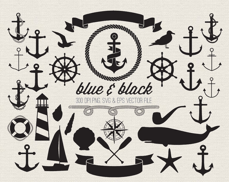 Buy 3 Get 30 Off Nautical Clipart Anchor Clip Art Etsy