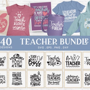 BUY 4 GET 50% off Lehrer svg Bundle - Lehrer Anerkennung svg - Lehrer Shirt Lehrer Geschenk Schule svg Dxf png eps svg geschnitten Datei für Cricut