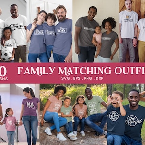 BUY 4 GET 50% OFF Matching Family Outfits svg bundle - family matching shirts - mommy daddy matching outfit svg cut file for cricut