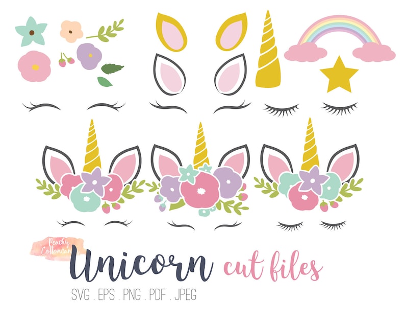 Buy 2 Get 1 Free 33 Unicorn Svg Clipart Cute Svg Unicorn Etsy