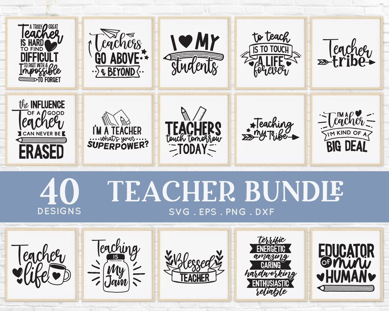 Teacher SVG Bundle: Appreciation Designs, School Cut Files (digital ...
