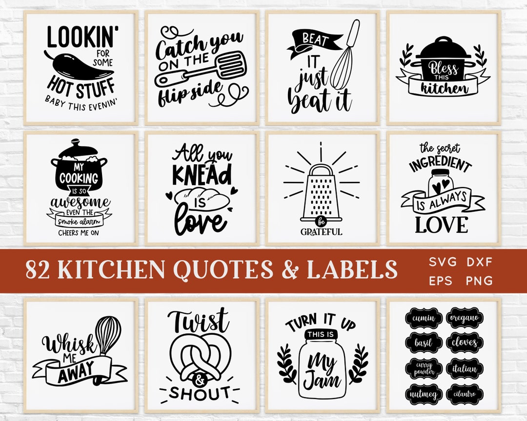 Funny Kitchen Quotes SVG Bundle, 6 Designs, Kitchen Sign SVG, What