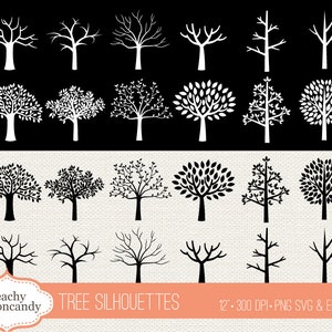 BUY 4 GET 50% OFF Tree silhouettes clipart - vector svg tree silhouette clip art  - tree svg - tree silhouette vector - Commercial Use Ok