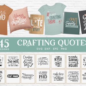 BUY 4 GET 50% OFF 45 Crafting Quotes svg Bundle dxf eps png - craft room svg crafter svg crafting svg sewing svg cut files for cricut