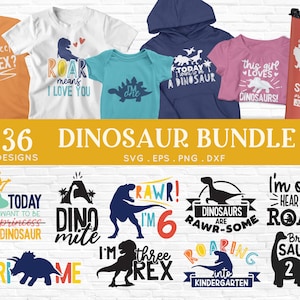 BUY 4 GET 50% OFF Dinosaur svg bundle - dinosaur silhouette svg - dinosaur sayings svg - t-rex dinosaur birthday party svg files for cricut