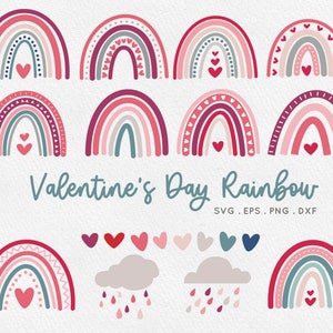 COMPRE 4 GANHE 50% DE DESCONTO no Dia dos Namorados Rainbow svg - valentine svg - arquivos de corte rosa boho arco-íris svg para cricut - arco-íris bebê svg png