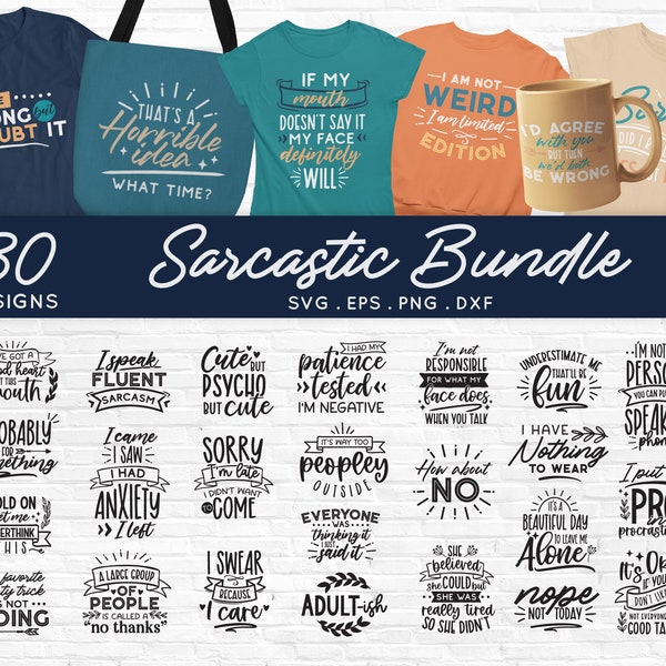 BUY 4 GET 50% OFF Sarcastic svg bundle - Sassy svg - funny svg bundle - sarcasm funny sayings quotes svg cut file for cricut dxf png eps