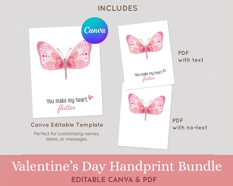 Valentine’s Day Handprint Bundle – 16 Printable Kids Craft - Gift for ...