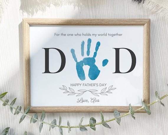 Father's Day Handprint Art, Gift for Dad (Printable)