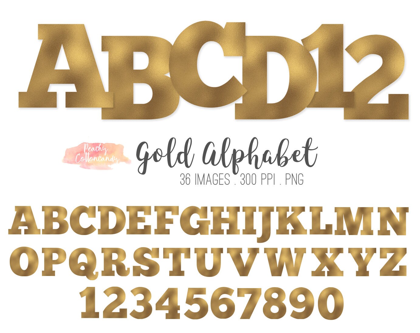 BUY 4 GET 50% OFF 36 Gold Alphabet Clip Art / Golden Alphabet - Etsy