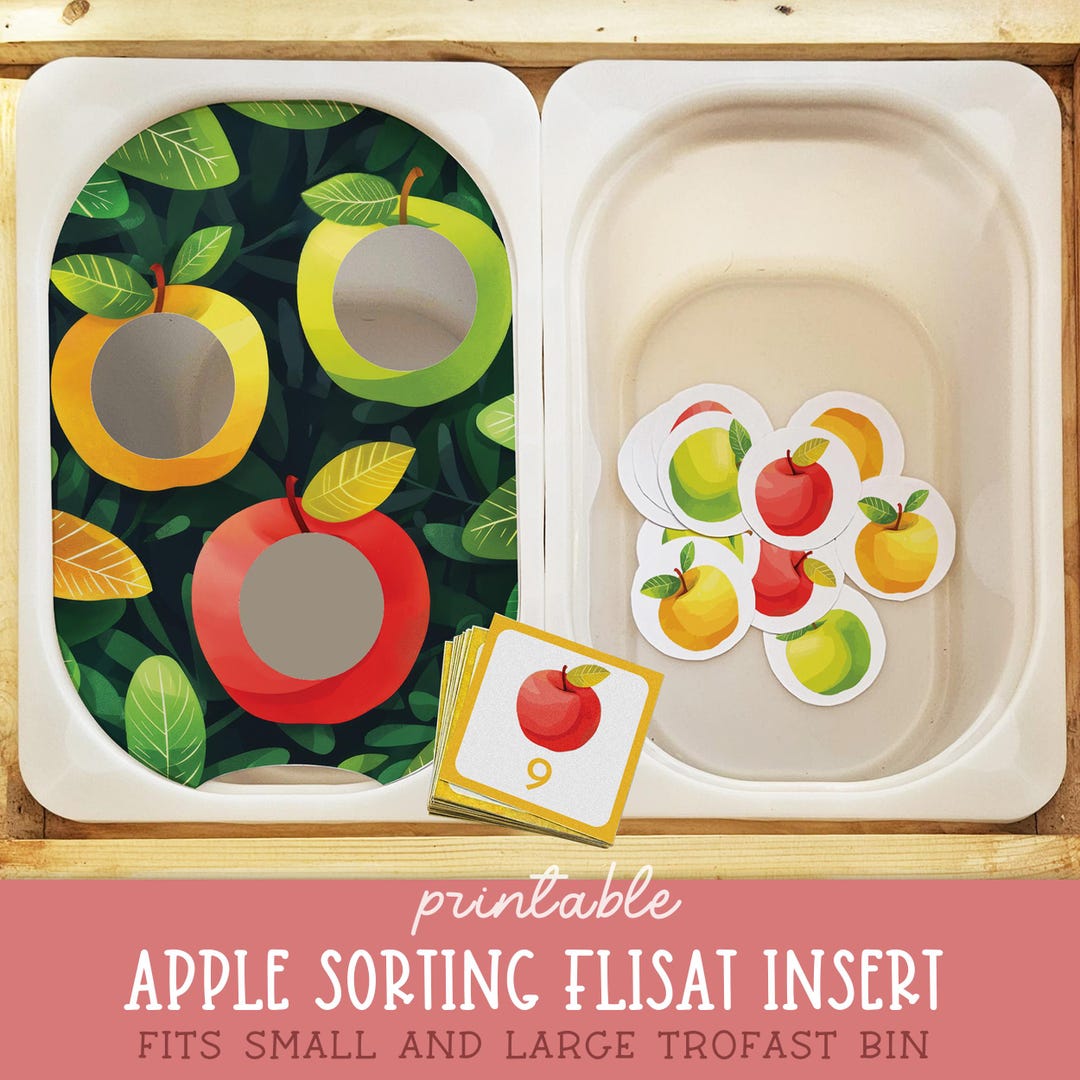 Apple Color Sorting Flisat Insert | Preschool Learning (digital ...