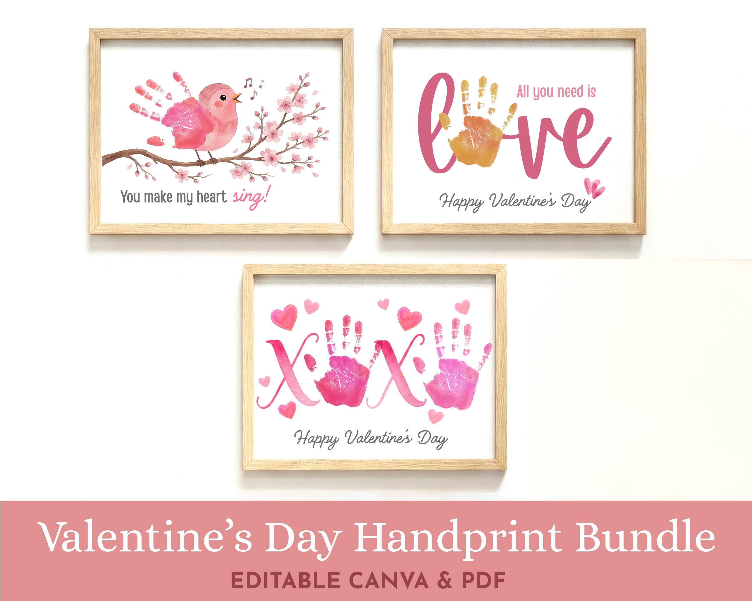 Valentine’s Day Handprint Bundle – 16 Printable Kids Craft - Gift for ...