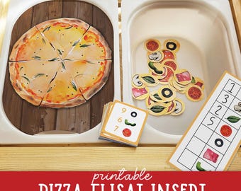 Pizza Flisat-inzet – afdrukbare tel- en sorteeractiviteit (digitale download)