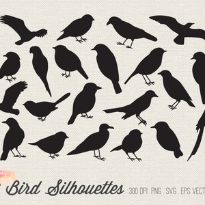 BUY 4 GET 50% OFF 21 Bird Silhouettes Clipart - bird silhouette clip art - bird clip art - bird vector - bird svg clipart -Commercial Use Ok