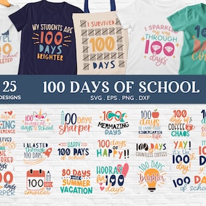 100 Days of School SVG Bundle: Teacher Designs (Digital Download)