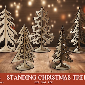 Stehender Weihnachtsbaum Laser geschnitten Dateien für Glühschmieden und Cricut - Weihnachtsbaum svg stehender Baum Weihnachtsdekoration