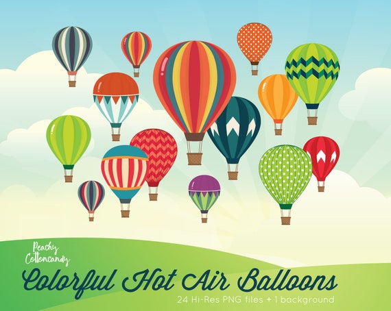 BUY 4 GET 50% OFF Colorful Hot Air Balloon Clipart Hot Air Balloons Clip  Art Travel Clipart Wedding Clipart Hot Air Balloon Clip Art 