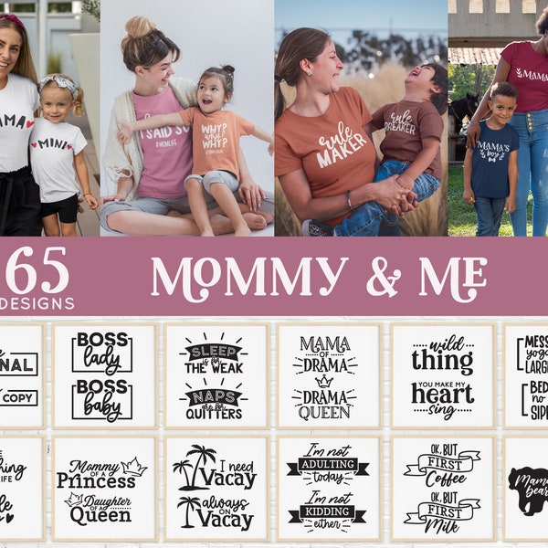 BUY 4 GET 50% OFF Mommy and Me svg bundle - mommy and me outfits shirts - mothers day svg - mommy matching outfit svg cut file for cricut
