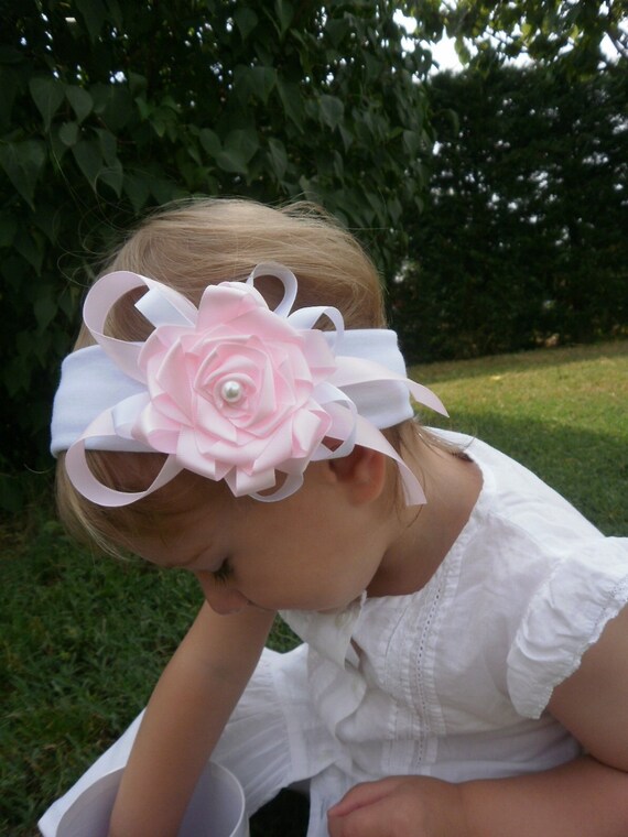 Vetements Et Accessoires Pour Bebe Bandeau Bandeau Bebe Bapteme Mariage Bandeau Satin Boucle Fille Perles Articles Pour Bebe