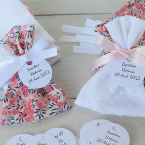 Liberty Wiltshire Coral Sweet Pisello Sacchetti per Caramelle per Matrimonio e Battesimo, Etichette Personalizzate / Sacchetto per Caramelle / Schedari per Caramelle
