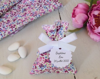 Liberty katie and millie pastel baptism wedding ballotins, personalized labels / poches / sachet dragees / ballotins