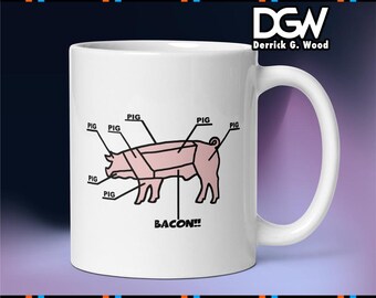Bacon Pig Meat Diagram | Coffee Mug 11 15 20 oz