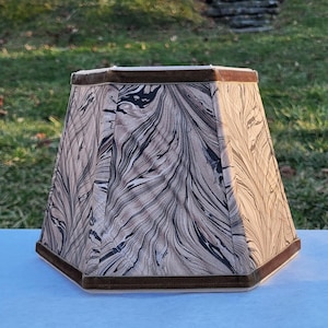 Marbled Paper Lampshade Brown