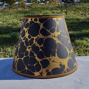 Black Gold Marbled Paper Lampshade