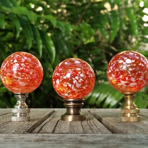 Large Orange Dot Lamp Finial