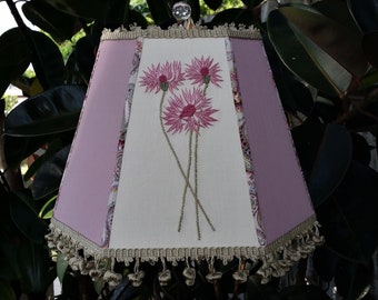 Embroidered Floral Lampshade, Lavender, Paisley Lamp Shade