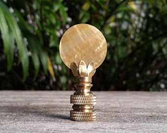 Mother of Pearl Lamp Finial, Golden