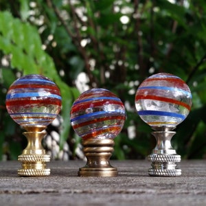 Rot Blaue StreifenLampe Finial, Klarfuß