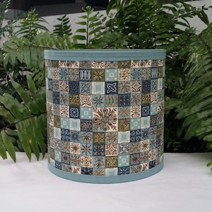 Mid Century Lampshade, Atomic Vintage Fabric Lamp Shade